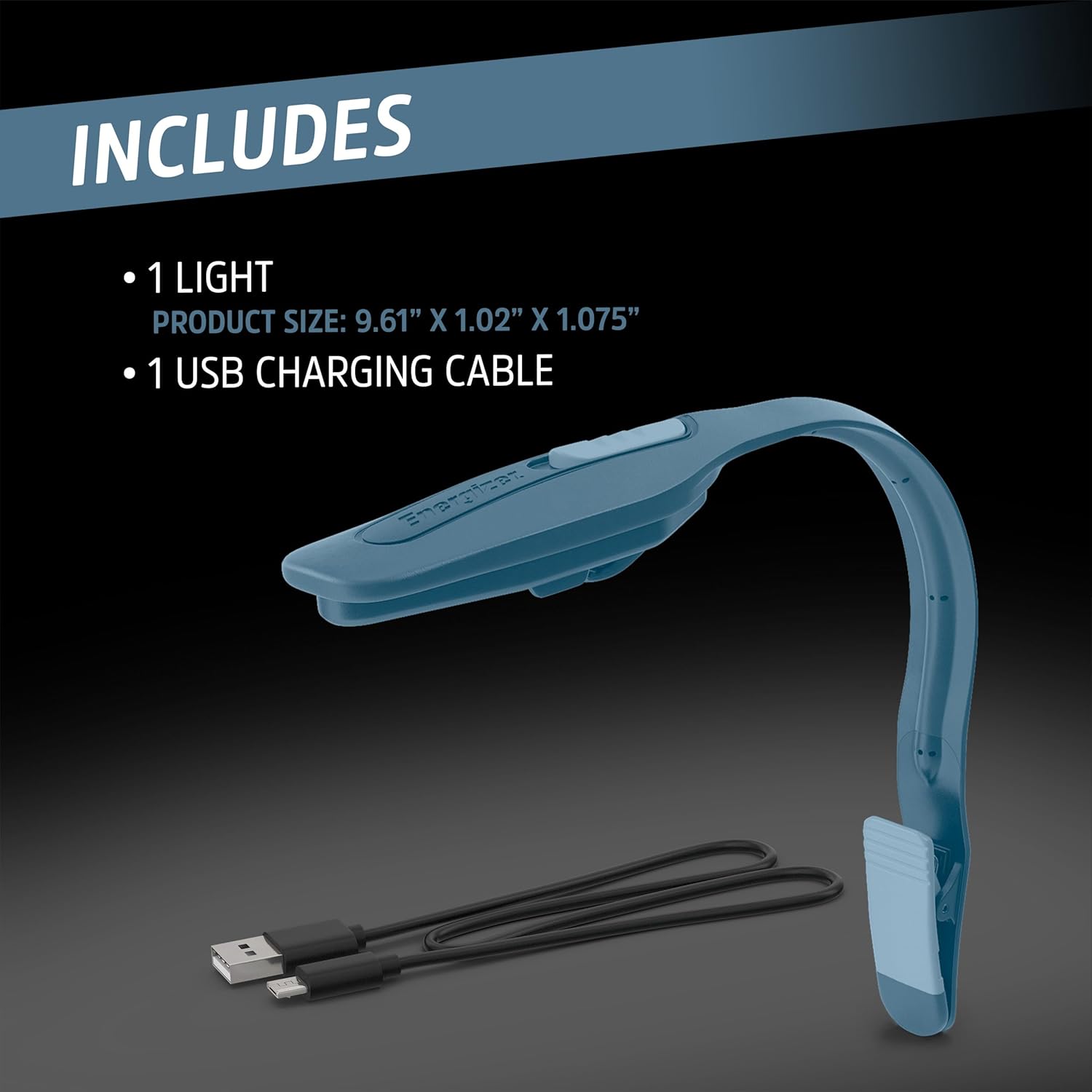 Energizer Flex-R Rechargeable Reading Lamp – Simple Modern Book Light, Slim Profile for Intentional Homes
