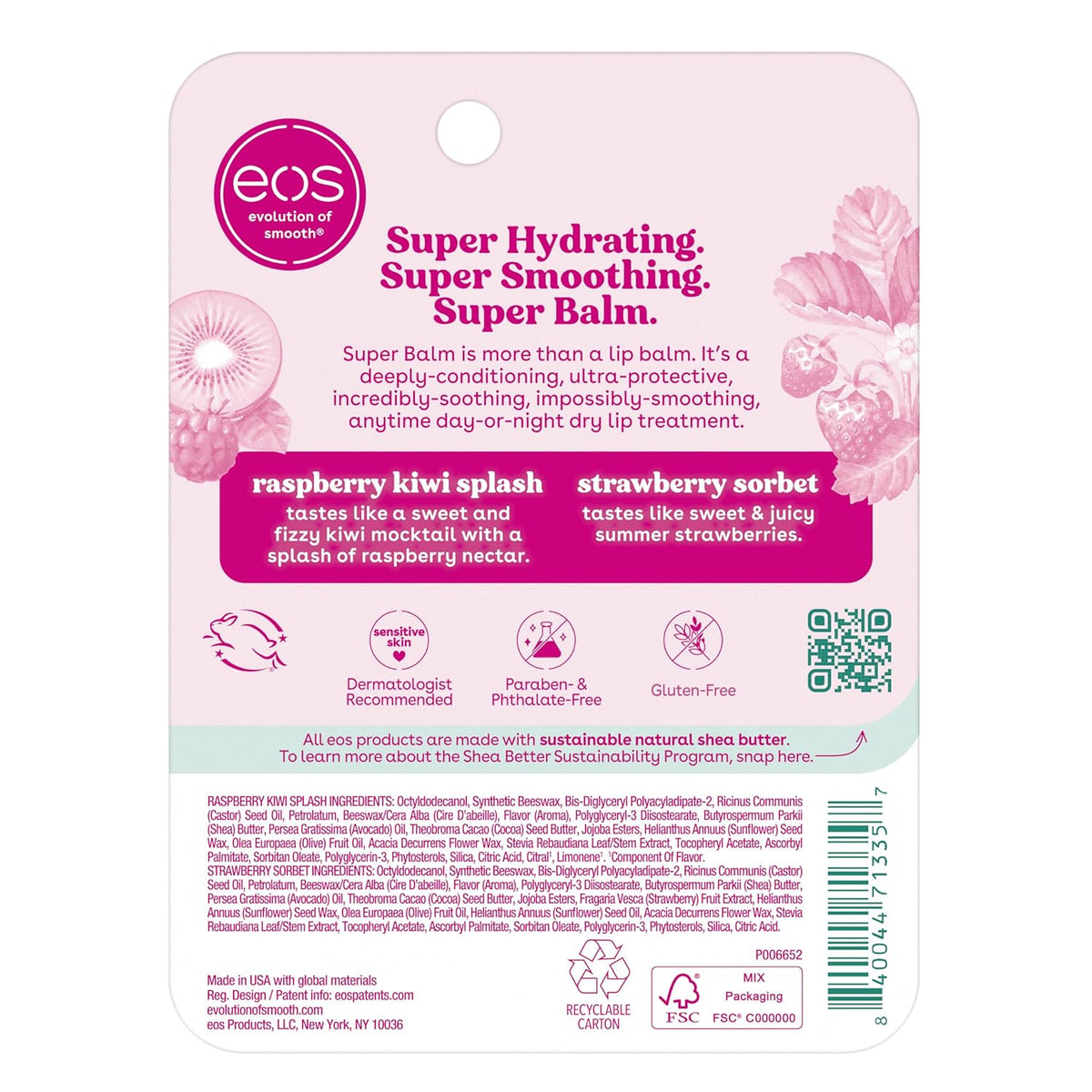 eos 24H Moisture Super Balm – Neutral Aesthetic Skincare Staple, Sustainably Sourced Lip Balm for a Minimal Routine