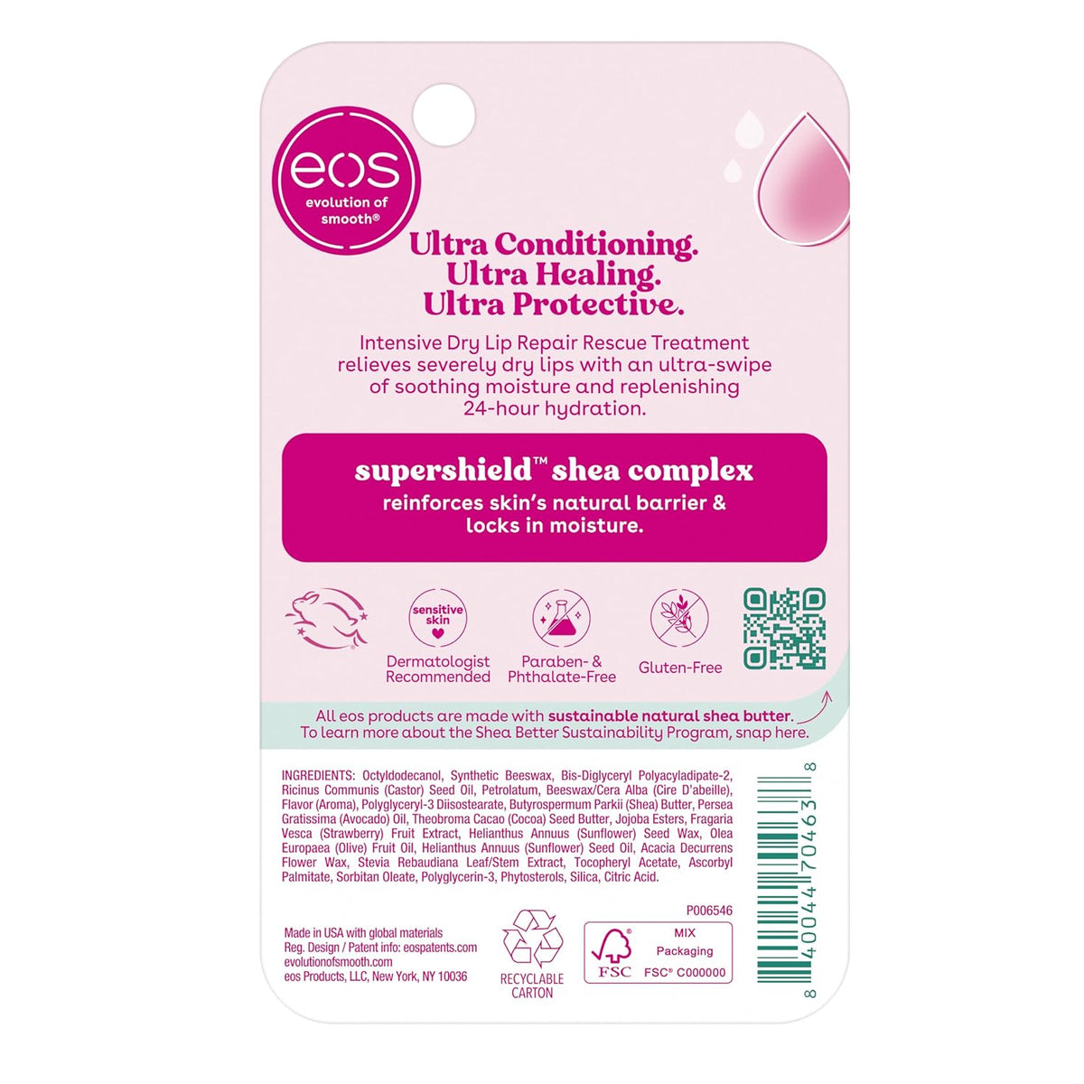 eos The Hero Lip Repair Gentle Daily Lip Care for Kids' Bedrooms and Playrooms, Cruelty-Free Formula