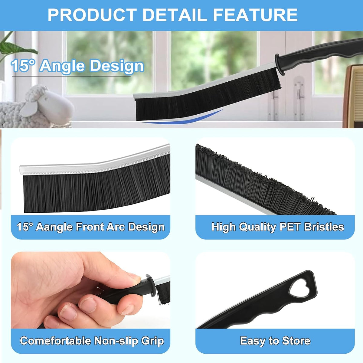 ergonomic curved, non-slip plastic handles for steady grip