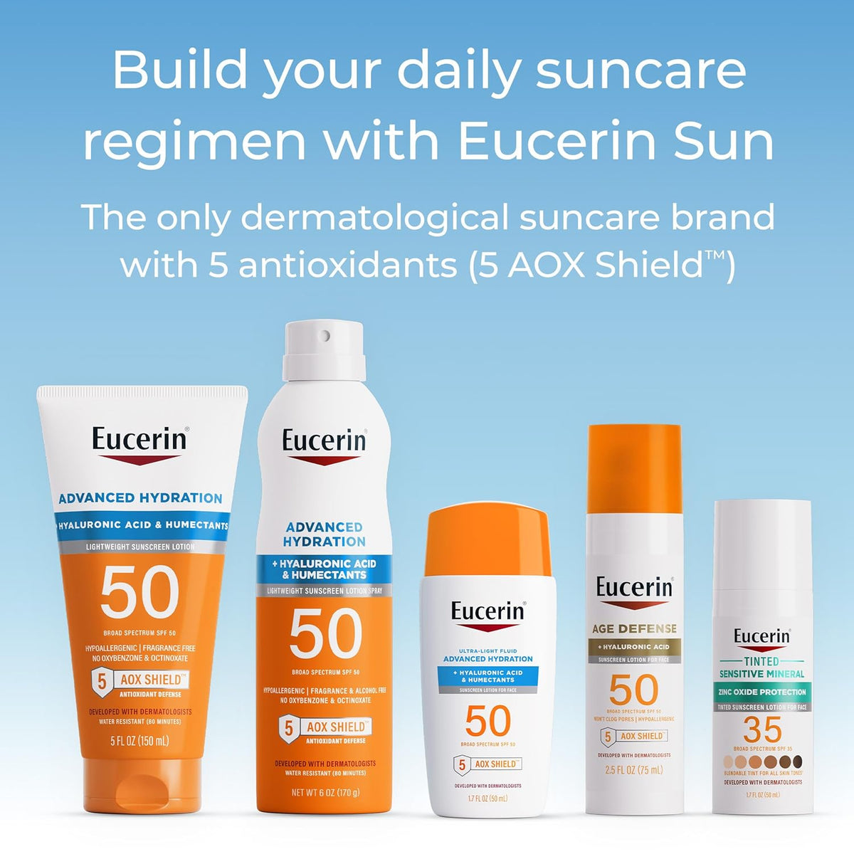 Eucerin Sun Tinted Age Defense Face Sunscreen Lotion SPF 50 – Streamlined Skincare for a Clutter-Free Vanity
