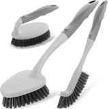 Practical Cleaning Gift Set for Her, Heavy Duty Scrub Brush Trio with Hanging Storage for Small Spaces