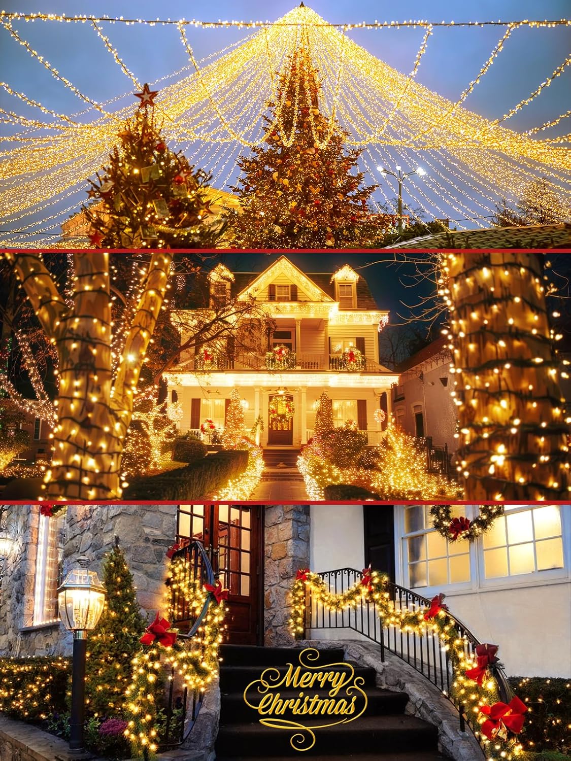 Everglow Extendable Twinkle Lights – Holiday Home Ambiance for Fireplace Mantel and Bookshelf Styling
