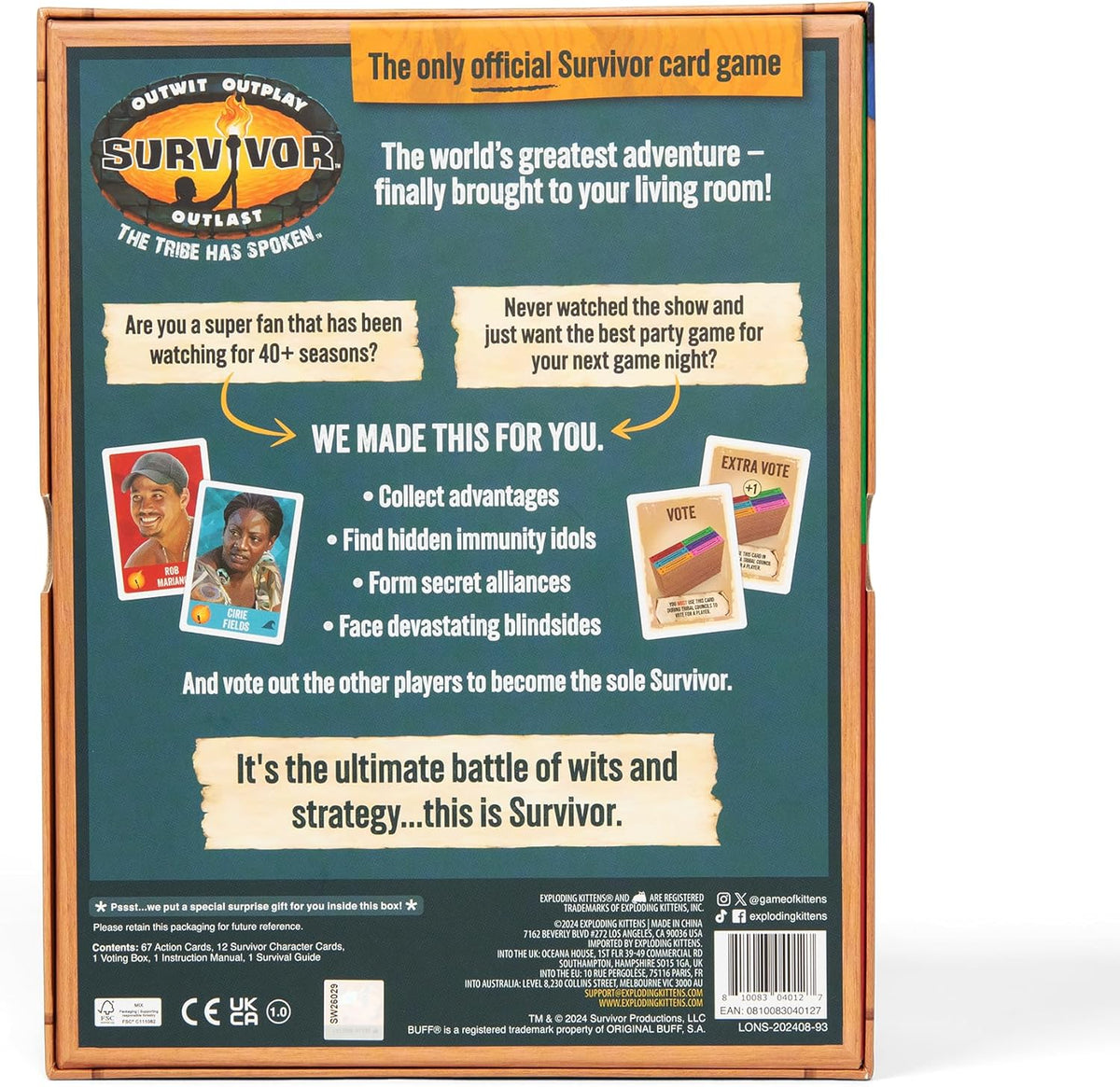 Exploding Kittens Survivor Card Game – Housewarming Gift for New Homeowners Who Love Watch Parties and Game Nights