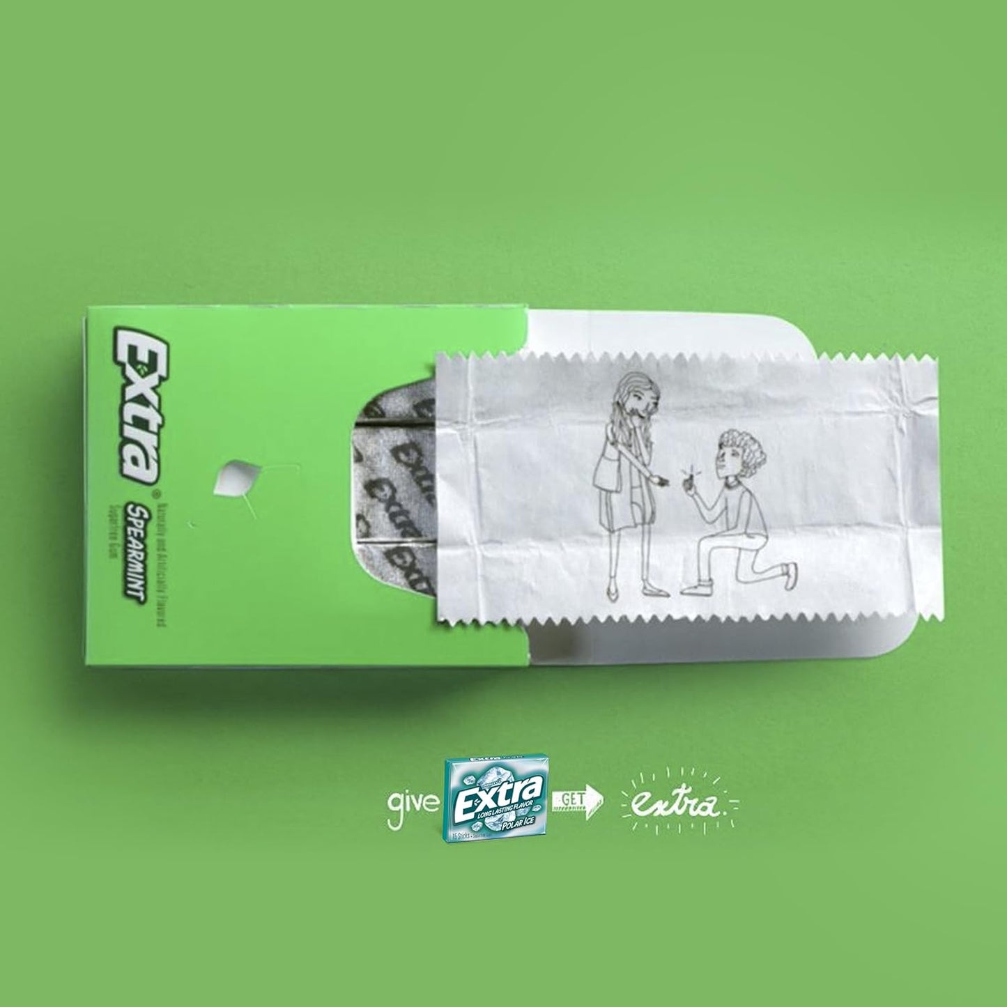 Extra Polar Ice Sugarfree Gum – Workplace Breath Freshener for Conference Room Confidence, Pack of 2 (90 ct)