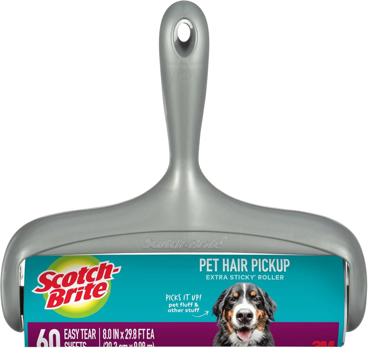 extra sticky adhesive surface (50% stickier than standard scotch-brite rollers)