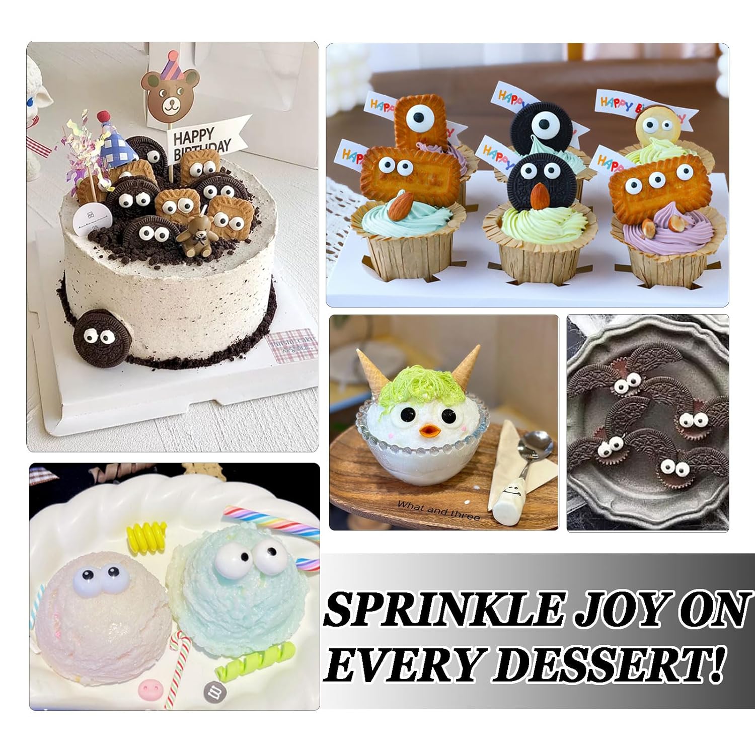 Eye-Shaped Cake Sprinkles – Child-Friendly Toppers for Kids' Halloween Party Dessert Table