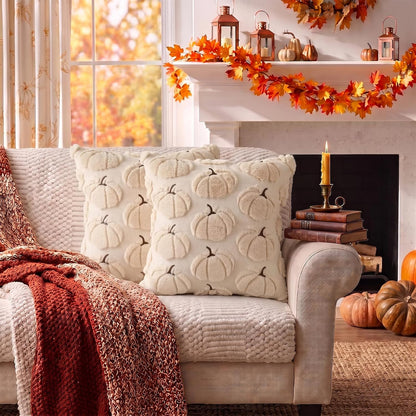 Fallcove Pumpkin Pillow Covers – Versatile Porch and Garden Sofa Refresh, 18x18 Set of 2 Pink