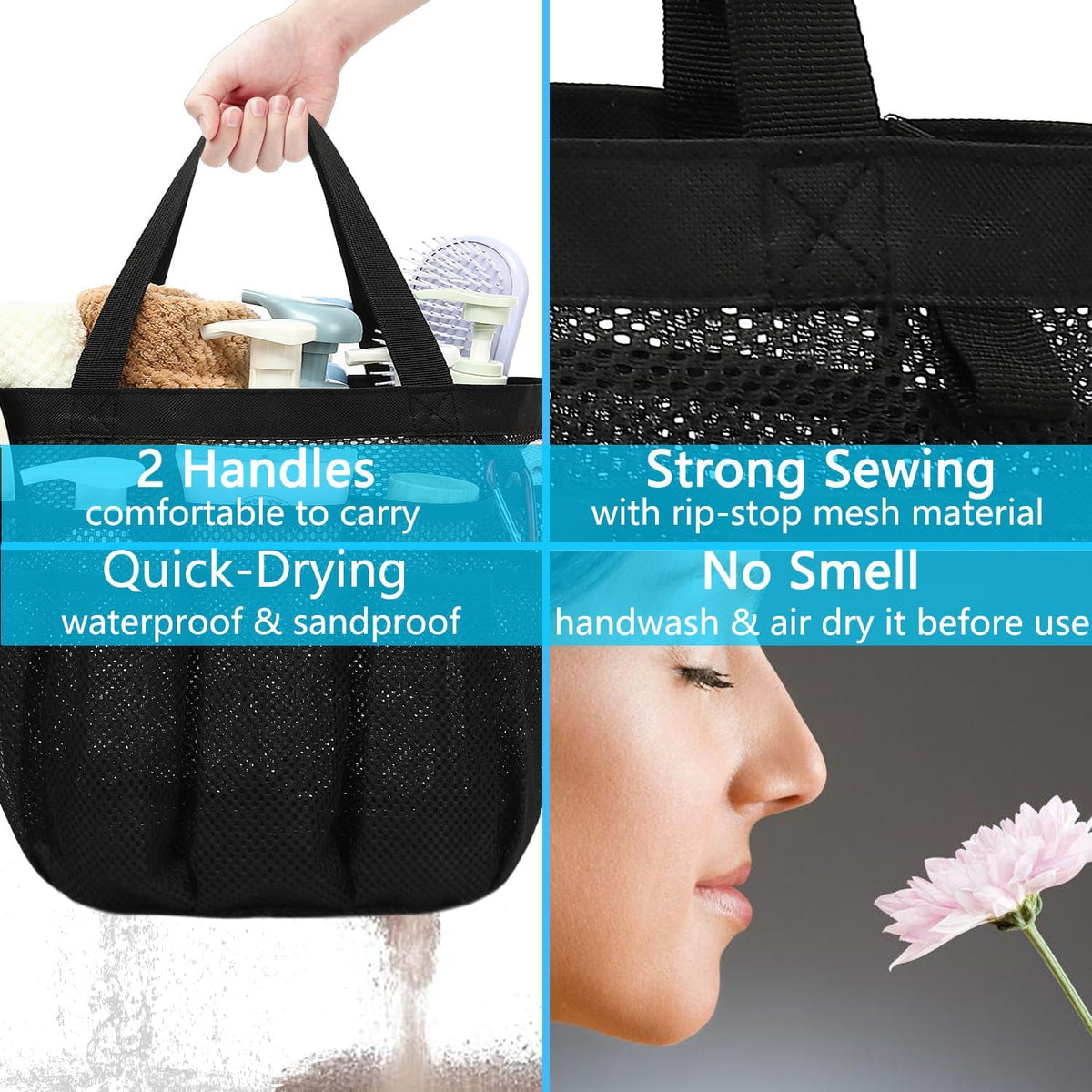 Fammart Outdoor Shower Tote – Hiking Cabin Toiletry Kit for Weekend Trail Trips
