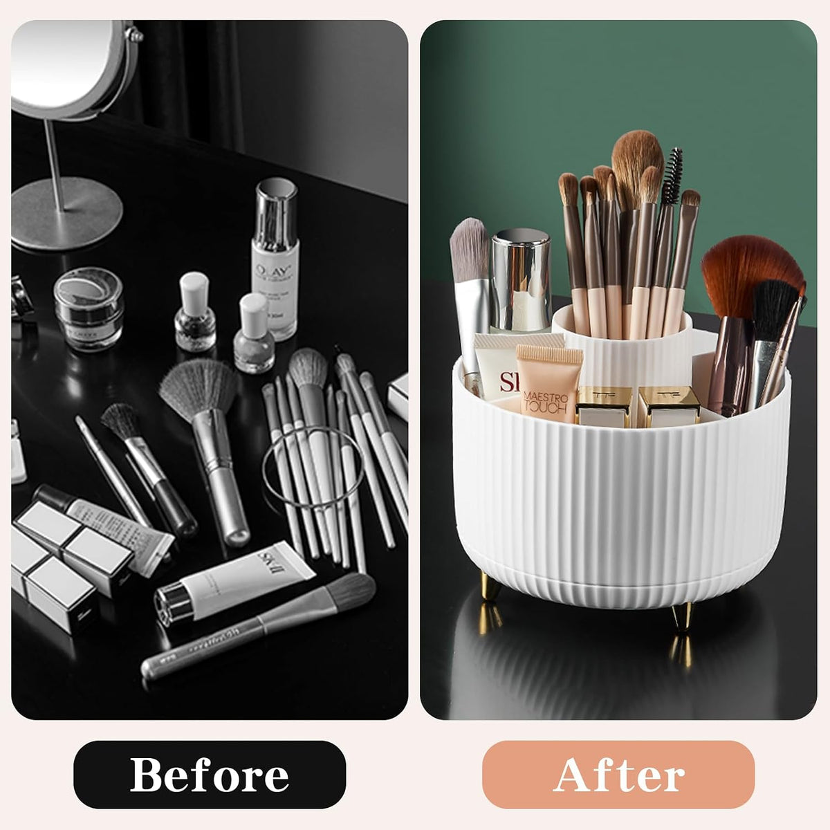 fanado 360° Rotating Cosmetic Organizer – Simple Five-Compartment Design for an Intentional Beauty Space