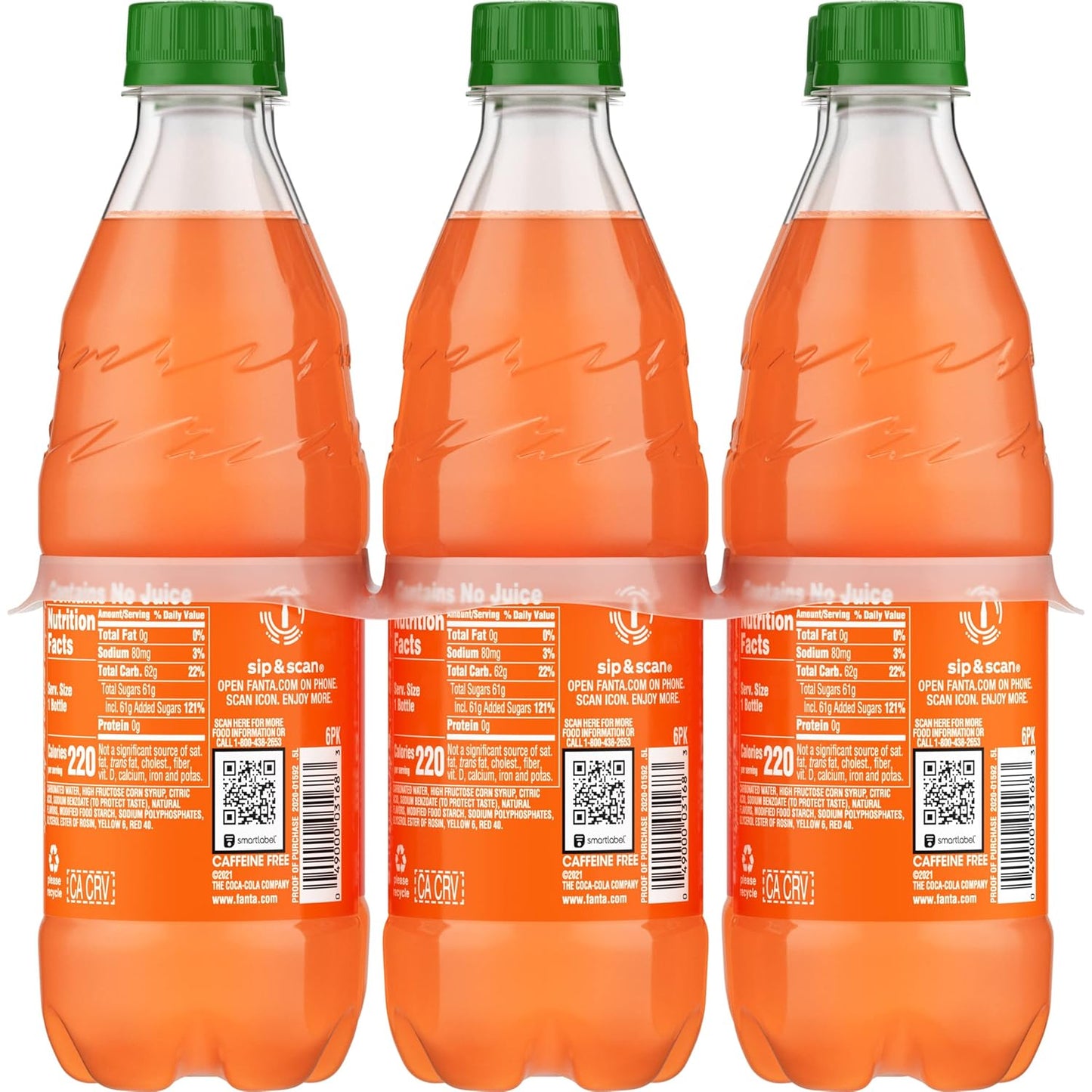 Fanta Orange Soda – Naturally Flavored Guilt-Free Treat, 6 Pack of 16.9 fl oz Bottles