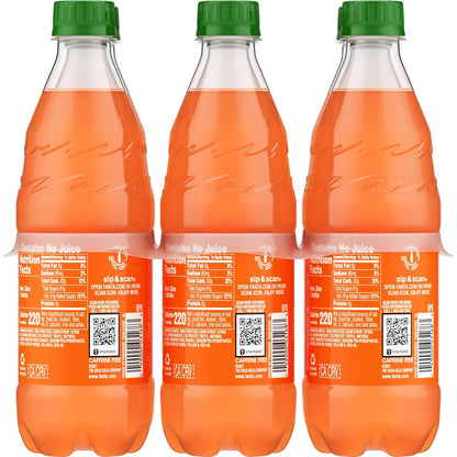 Fanta Orange Soda – Naturally Flavored Guilt-Free Treat, 6 Pack of 16.9 fl oz Bottles