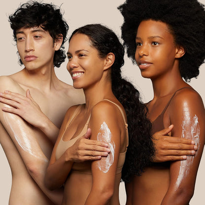 fast-absorbing, lightweight, non-greasy lotion texture designed for whole-body use