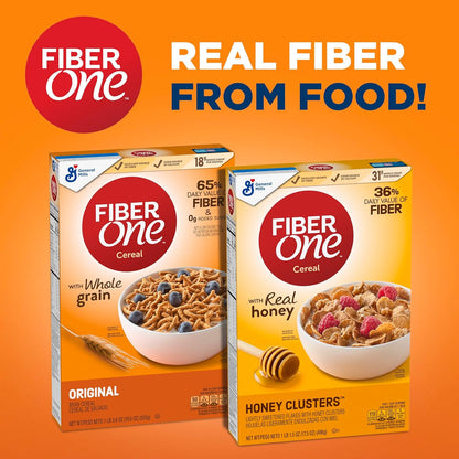 Fiber One Honey Clusters Cereal – Camping Breakfast Cereal, Lightweight High-Fiber Fuel for the Trail