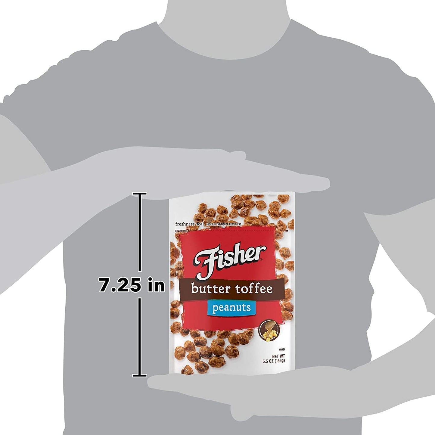 Fisher Snack Butter Toffee Peanuts – Car Cupholder Friendly Snack for Long Drives and Errands, 5.5 oz
