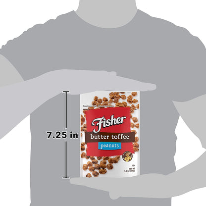 Fisher Snack Butter Toffee Peanuts – Car Cupholder Friendly Snack for Long Drives and Errands, 5.5 oz