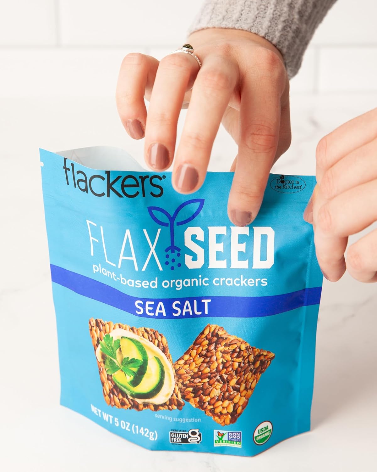 Flackers Organic Rosemary Flaxseed Crackers – Uncomplicated Vegan Crunch for Capsule Kitchen Stocking
