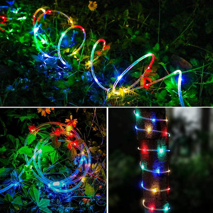 Flexible LED Tube Lights 40Ft Battery Powered 8 Modes Timer Remote for Picnic Table Trailer Awning and Garden Party