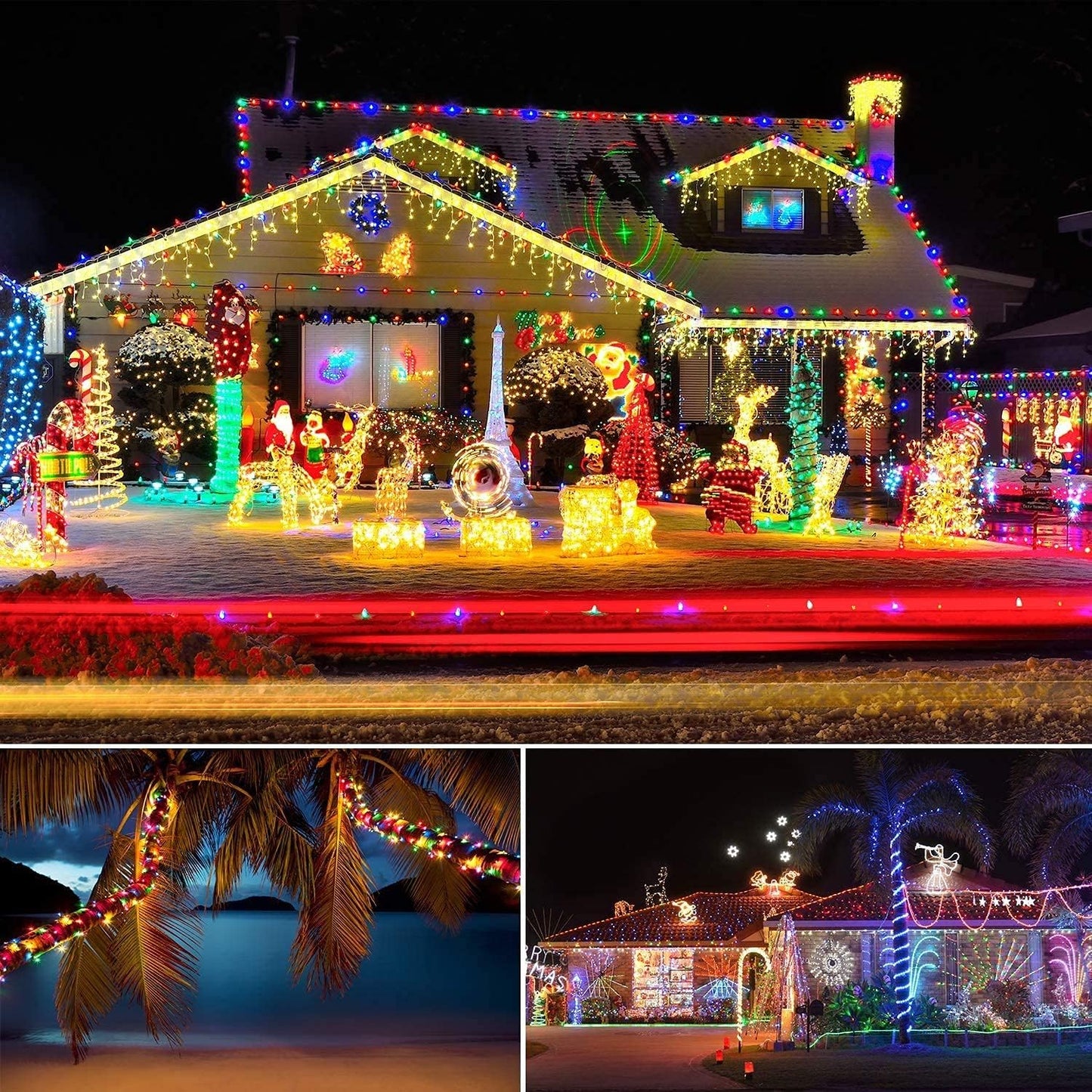 Flexible LED Tube Lights 40Ft Battery Powered 8 Modes Timer Remote for Picnic Table Trailer Awning and Garden Party