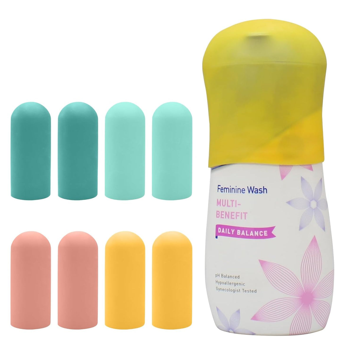 flexible silicone construction that stretches over varied bottle openings