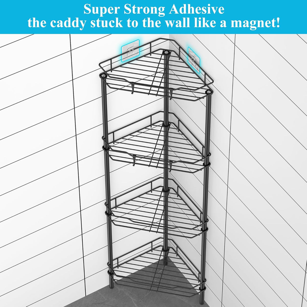 floor-standing conical corner design with no wall mounting required