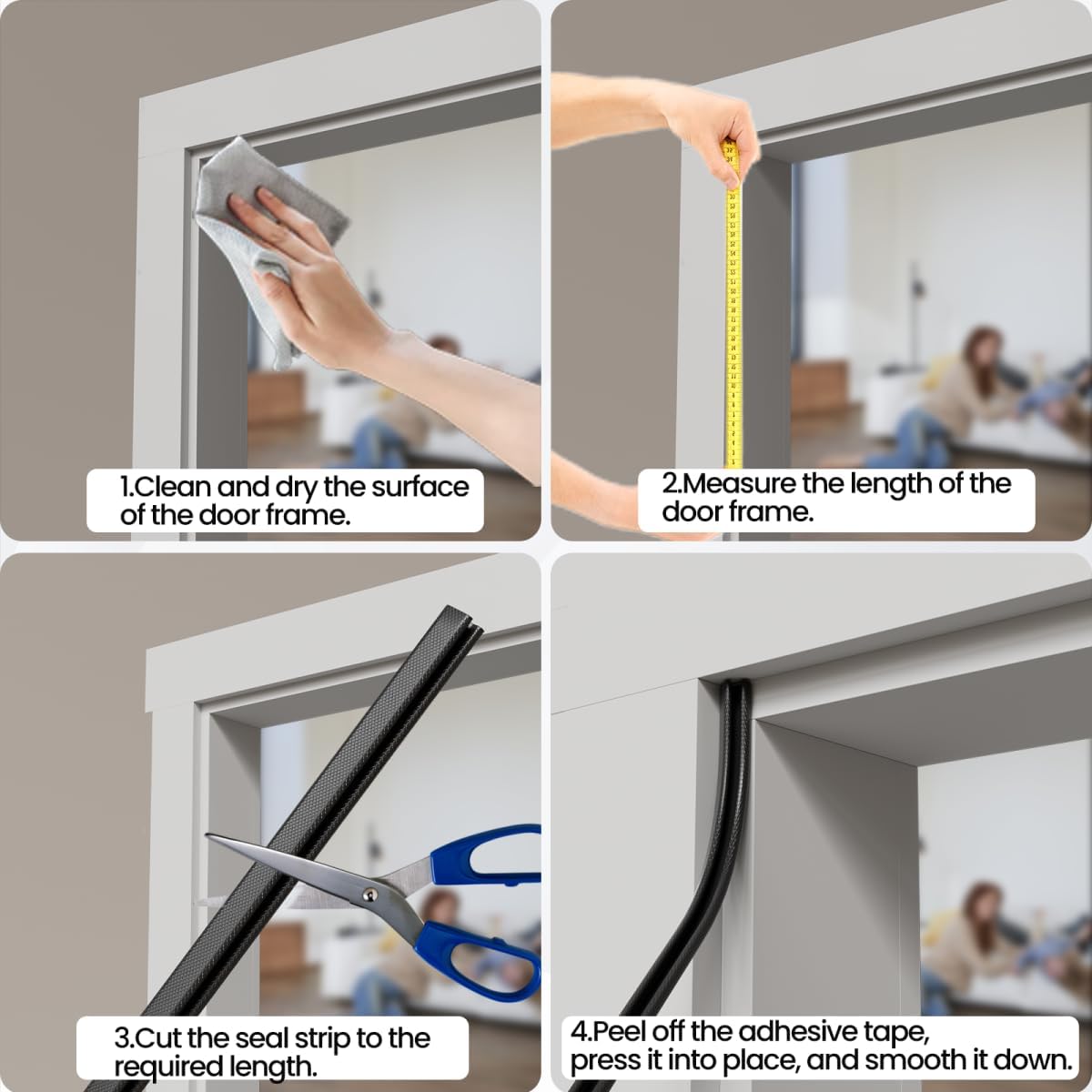 FoamGuard V-Shape Foam Weatherstrip – Hallway Door Bottom Seal That Disappears Into Your Frame, Minimalist Interior Upgrade