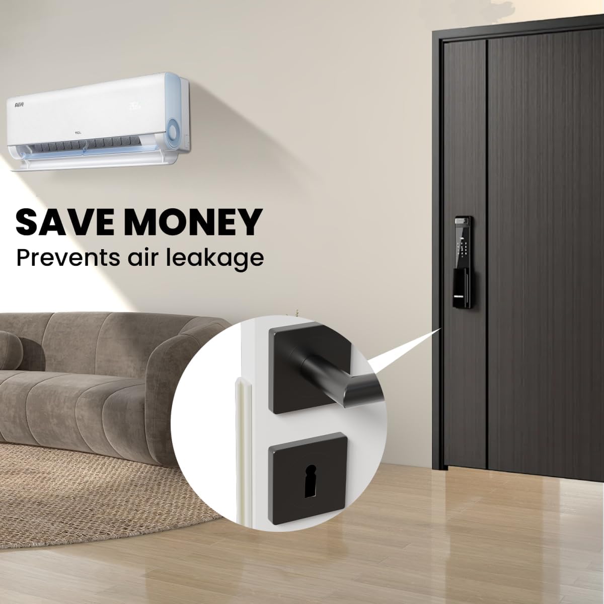 FoamGuard V-Shape Foam Weatherstrip – Hallway Door Bottom Seal That Disappears Into Your Frame, Minimalist Interior Upgrade