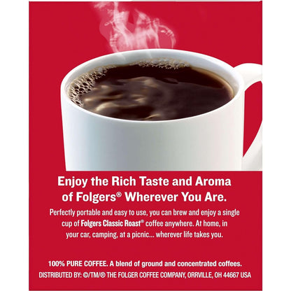 Folgers Coffee Singles – Travel-Ready Coffee Packets for Business Trips and Hotel Work Stays