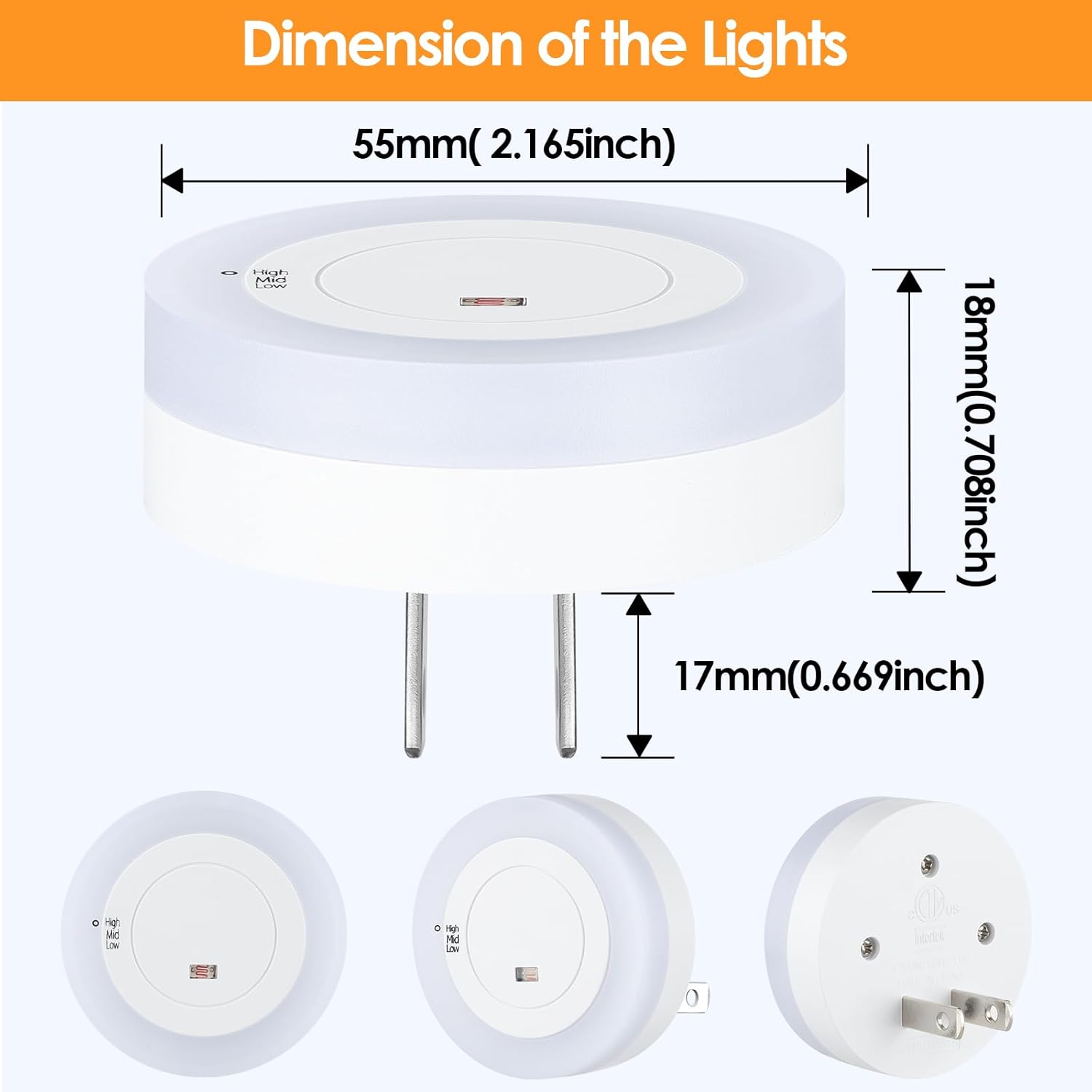FOLKSMATE Nightlight Plug in – Decorative Bedroom and Living Room Accent Light, 2 Color Variants