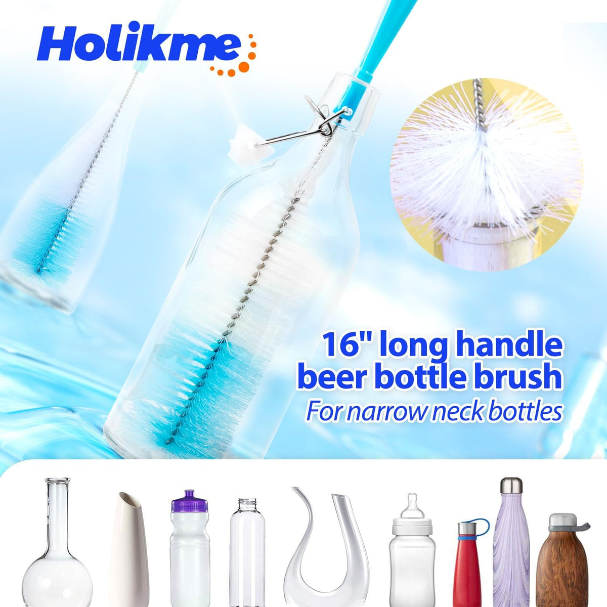 food-grade polypropylene construction on straw and spout brushes