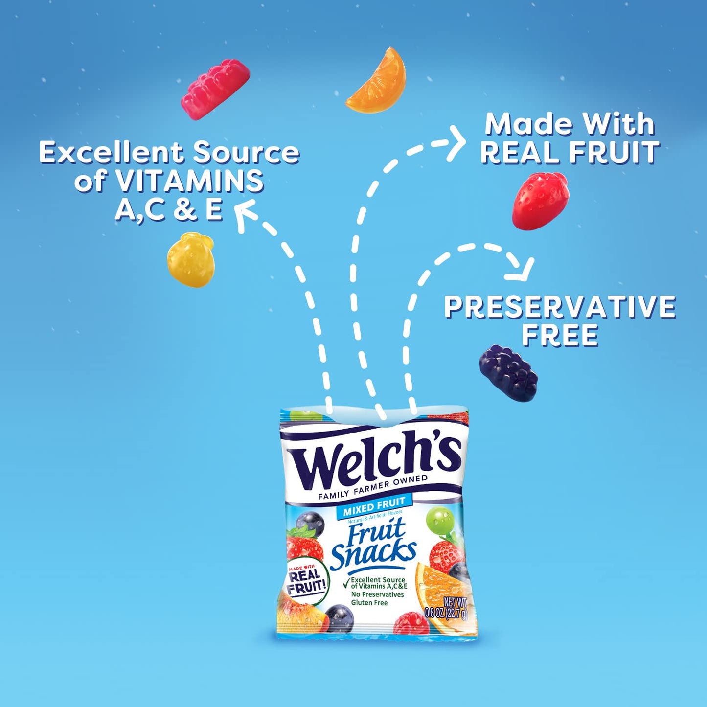 fortified with 25% daily value of vitamins c, a, and e per serving