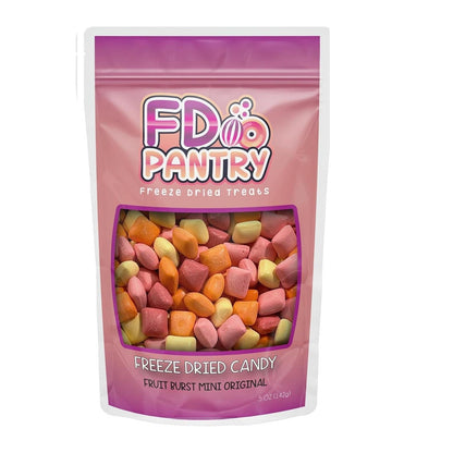 Freeze Dried Fruit Bursts Candy – Shelf-Stable Camping Food and Road Trip Snack Mix in Cherry, Strawberry, Lemon, and Orange, 5oz