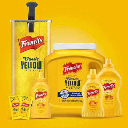French's Classic Yellow Mustard, 105 oz – Cramp Relief Mustard for Personal Wellness Routines and Single-Serve Home Use
