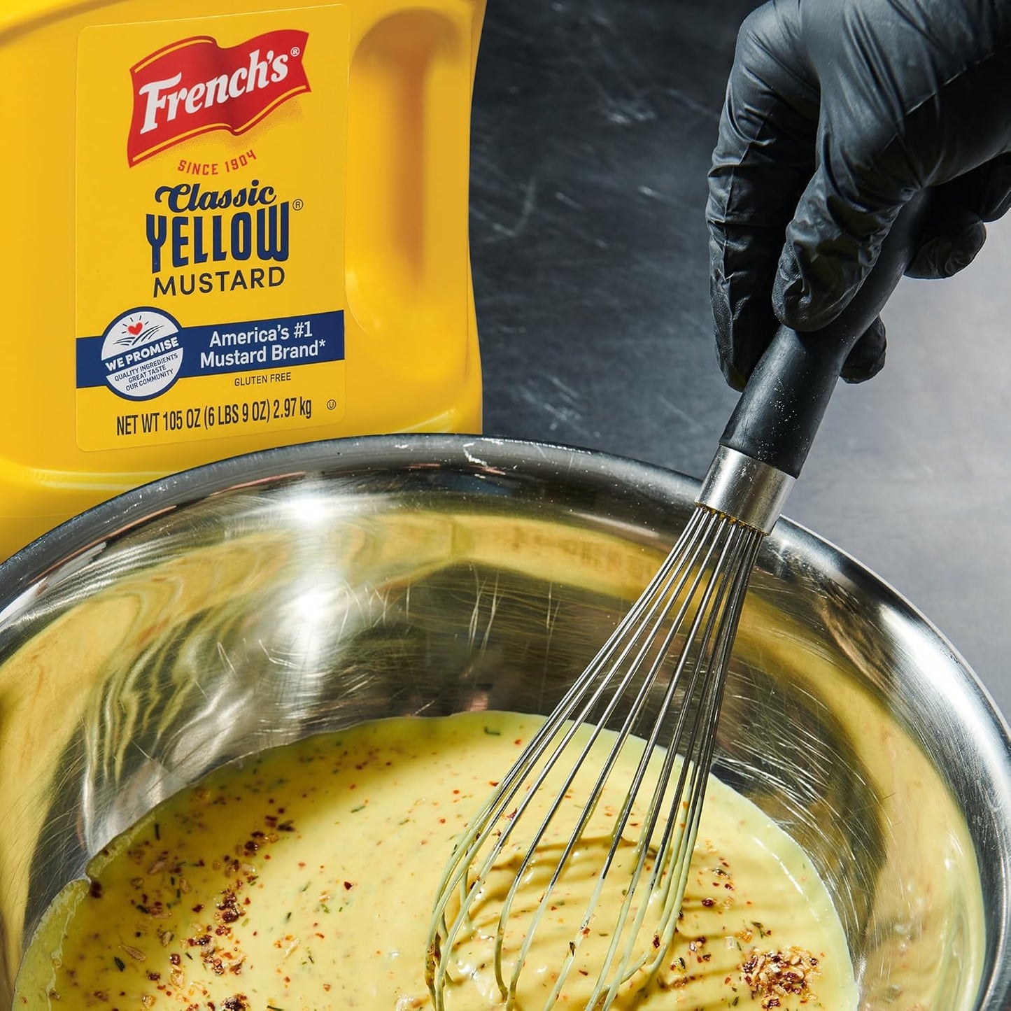 French's Classic Yellow Mustard, 105 oz – Cramp Relief Mustard for Personal Wellness Routines and Single-Serve Home Use