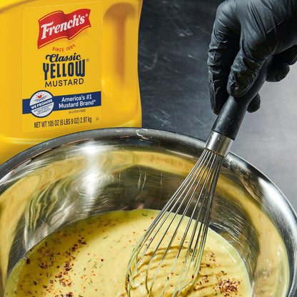 French's Classic Yellow Mustard, 105 oz – Cramp Relief Mustard for Personal Wellness Routines and Single-Serve Home Use