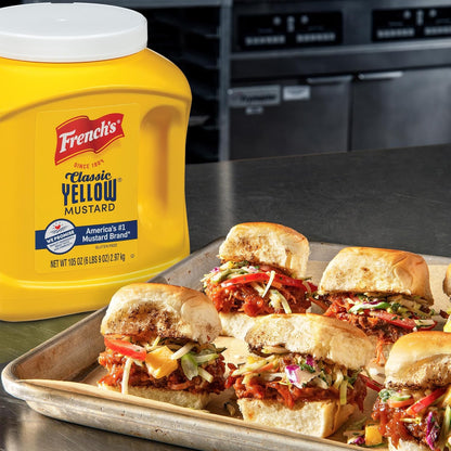 French's Classic Yellow Mustard, 105 oz – Cramp Relief Mustard for Personal Wellness Routines and Single-Serve Home Use