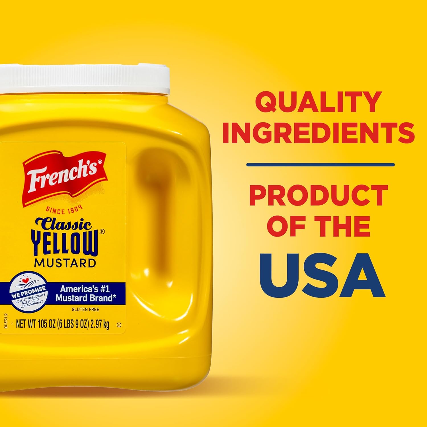 French's Classic Yellow Mustard, 105 oz – Cramp Relief Mustard for Personal Wellness Routines and Single-Serve Home Use