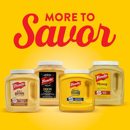 French's Classic Yellow Mustard, 105 oz – Cramp Relief Mustard for Personal Wellness Routines and Single-Serve Home Use