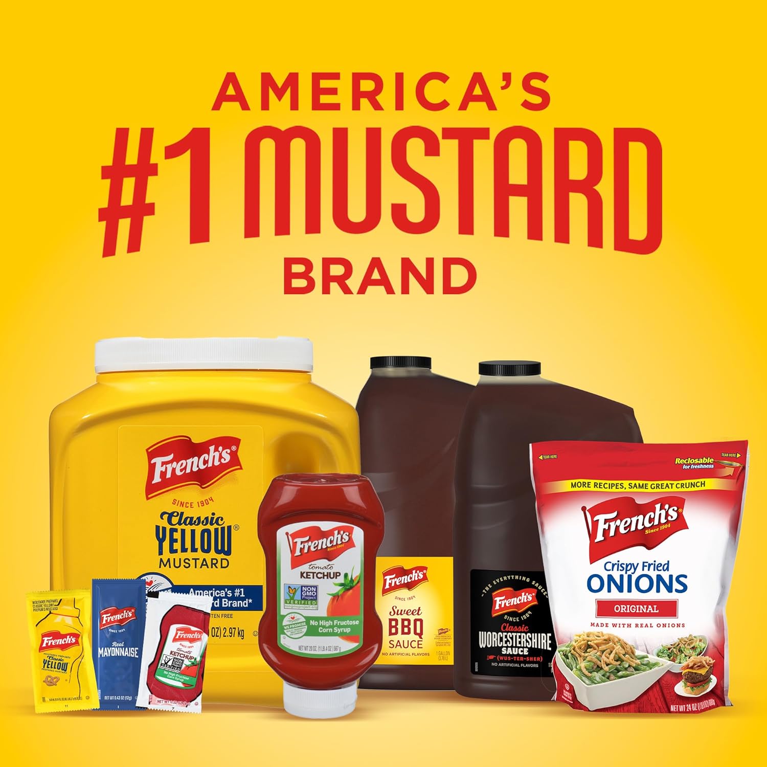French's Classic Yellow Mustard, 105 oz – Cramp Relief Mustard for Personal Wellness Routines and Single-Serve Home Use