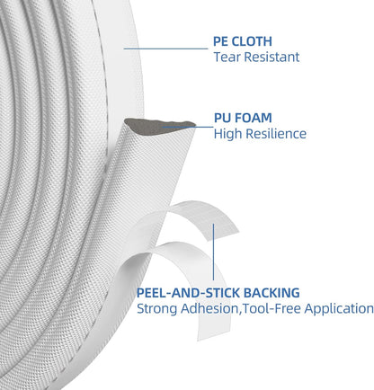 FrostGuard Wedge Door Frame Insulation – Minimal White Foam Draft Stopper, Clean Lines for Intentional Living Spaces