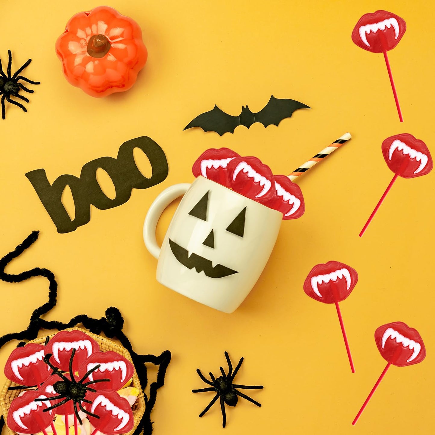 Fruidles Halloween Vampires Fangs Tattoo Lollipops – Fun Stocking Stuffer for Halloween-Themed Holiday Gifting