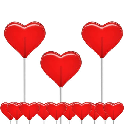 Fruidles Red Heart Shaped Lollipops – Thoughtful Holiday Gift for Mom and Wife, Individually Wrapped Strawberry Treats
