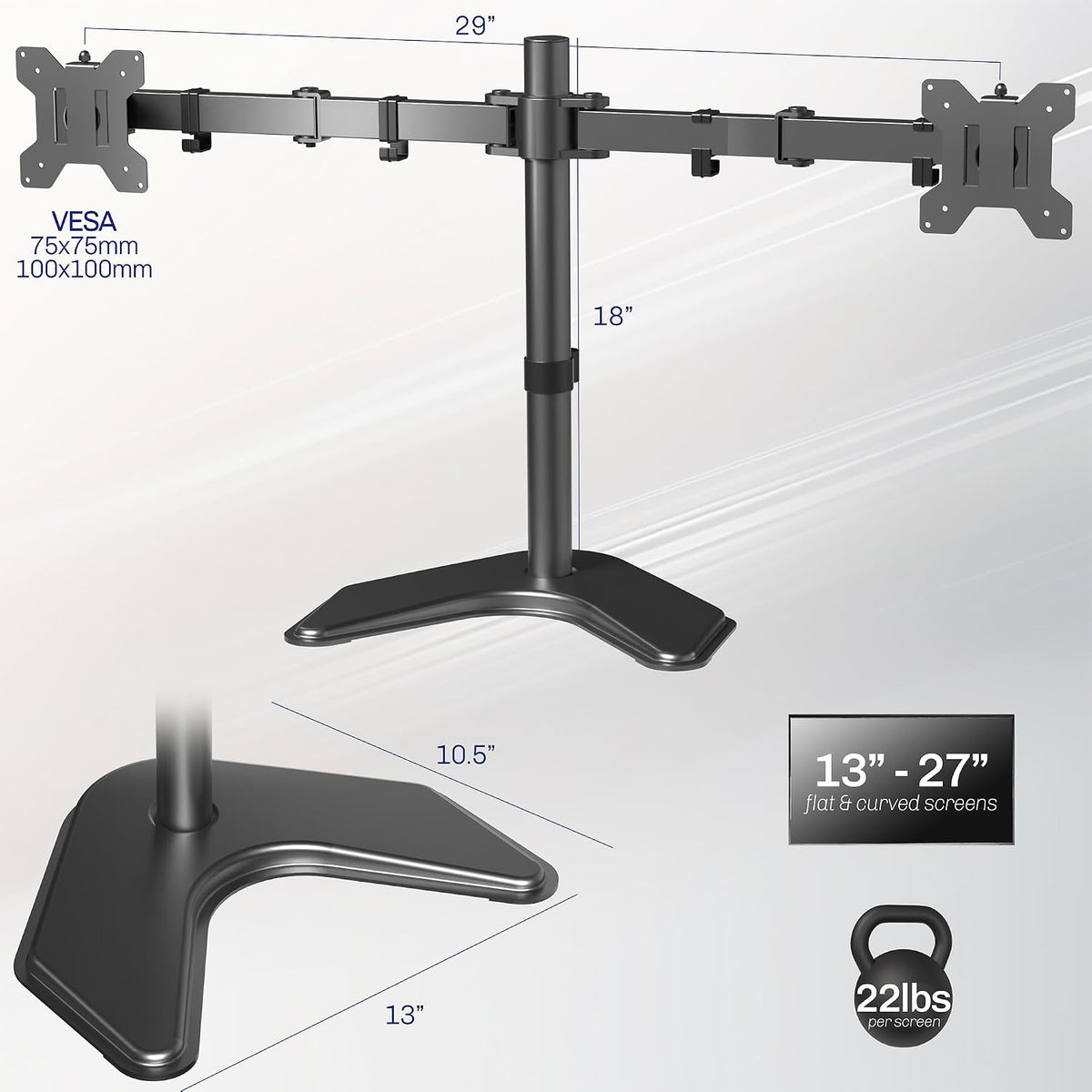 full articulation: +90° to -90° tilt, 180° swivel, and 360° rotation