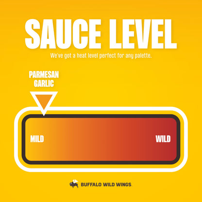 full product line spans 9 flavors (mango habanero, medium buffalo, asian zing, honey bbq, garlic, parmesan garlic, southwestern ranch, spicy garlic buffalo, sweet & sour, teriyaki) covering mild to hot preferences