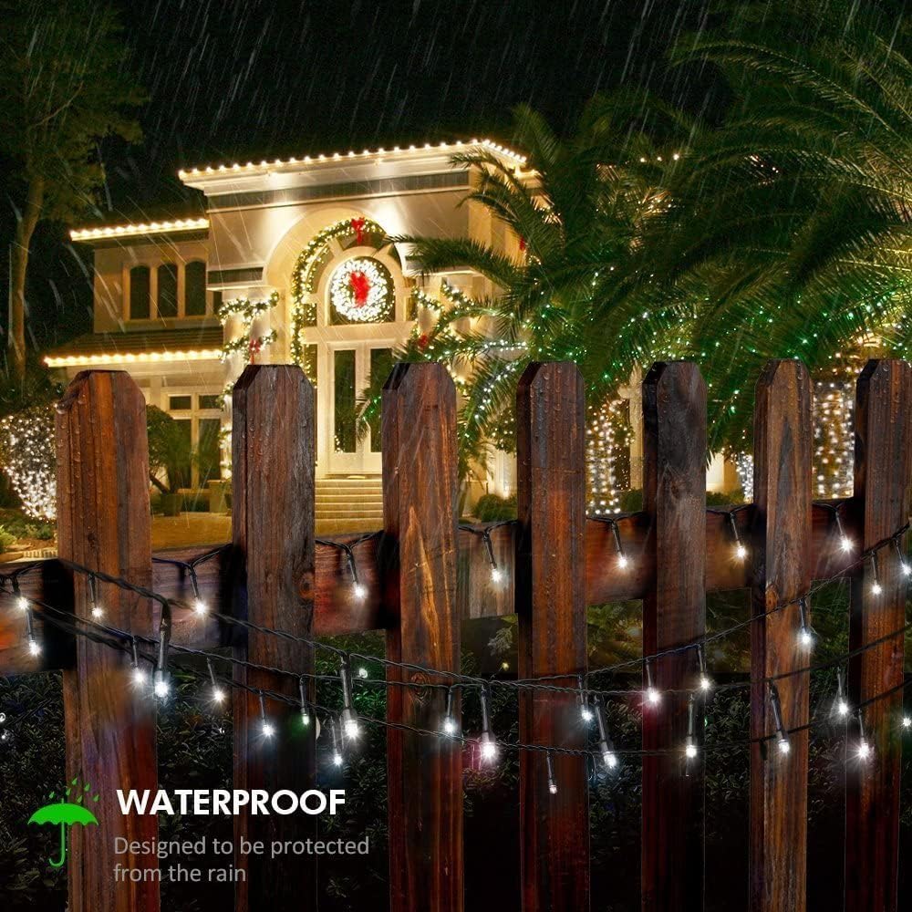 FULLBELL Black Christmas Lights 33ft 100 LED IP44 Waterproof – Halloween Tree, Patio Party & Outdoor Holiday Decor with Memory Function