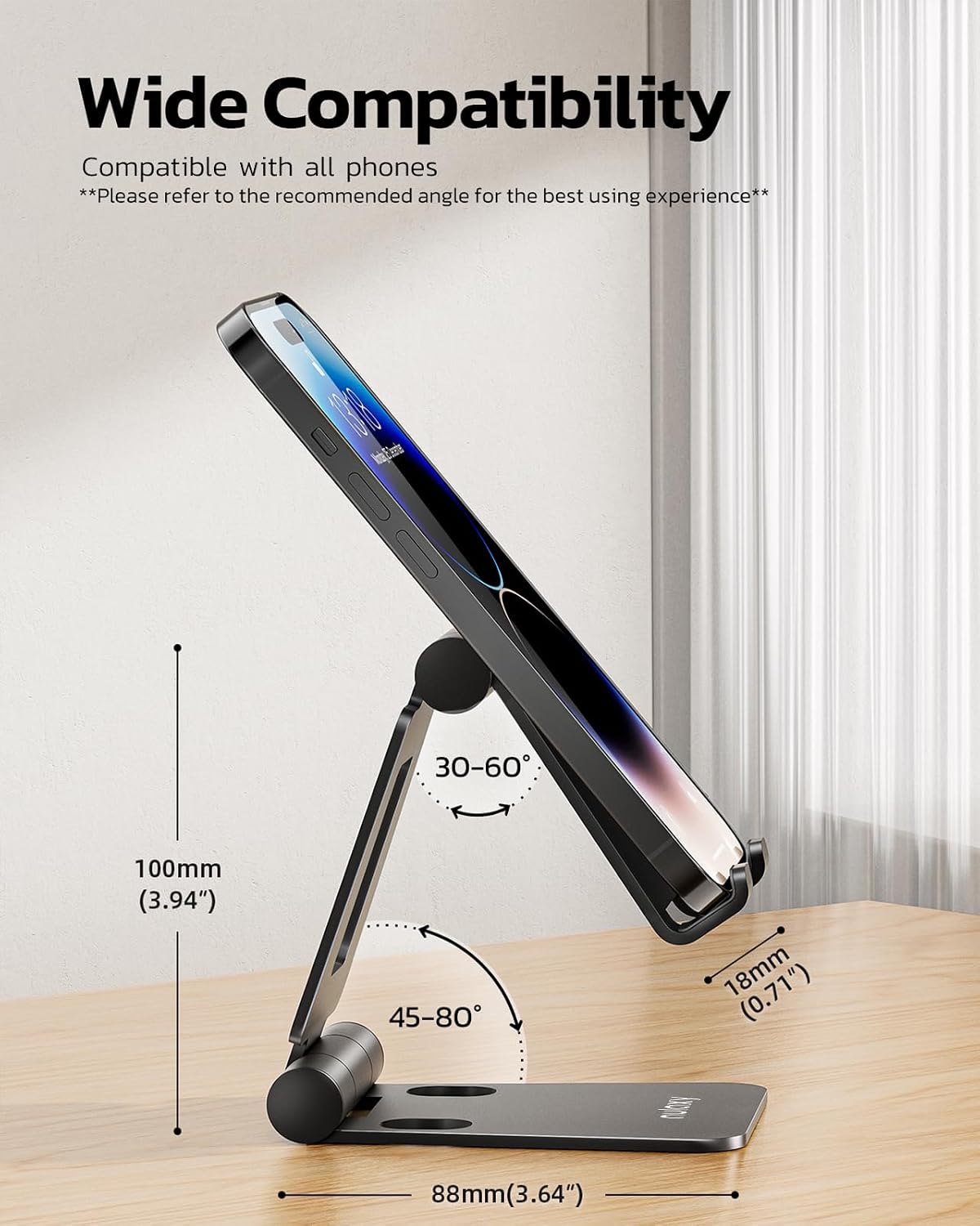 fully adjustable viewing angle and height