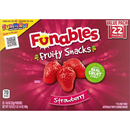 Funables Nostalgic Fruit Snack Multipack as a Fun Stocking Stuffer, Strawberry 22 Count
