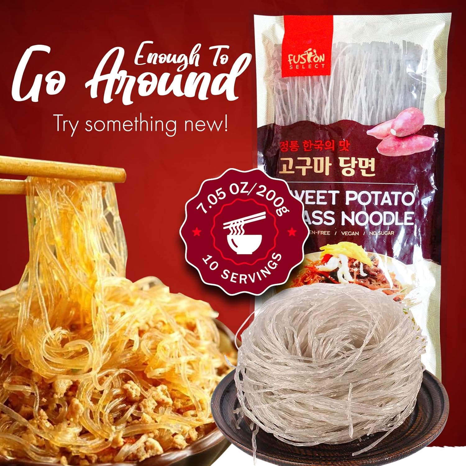 Fusion Select Sweet Potato Glass Noodles – Diet-Friendly Comfort Food for Weight-Management Routines, Vegan