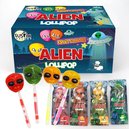 Fusion Select Trick or Treat Lollipops – Kid-Friendly Halloween Candy with Frankenstein, Ghost & Pumpkin Designs, Bulk 30 Count