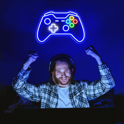 Gamer Neon Sign – Stylish Living Room Accent Light for Game Themed Decor, Dimmable LED Neon Wall Piece